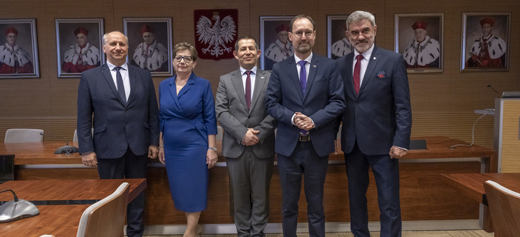 Od lewej: prof. PRz A. Trytek, prof. PRz I. Włoch, prof. PRz B. Miller, B. Dančák, M. Osak,